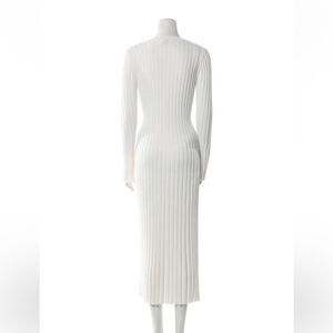 DISSH White Long Sleeve Ribbed Dress